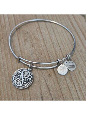Alex and Ani Boho Path of Life Charm Bracelet Infinity Symbol Silver Tone
